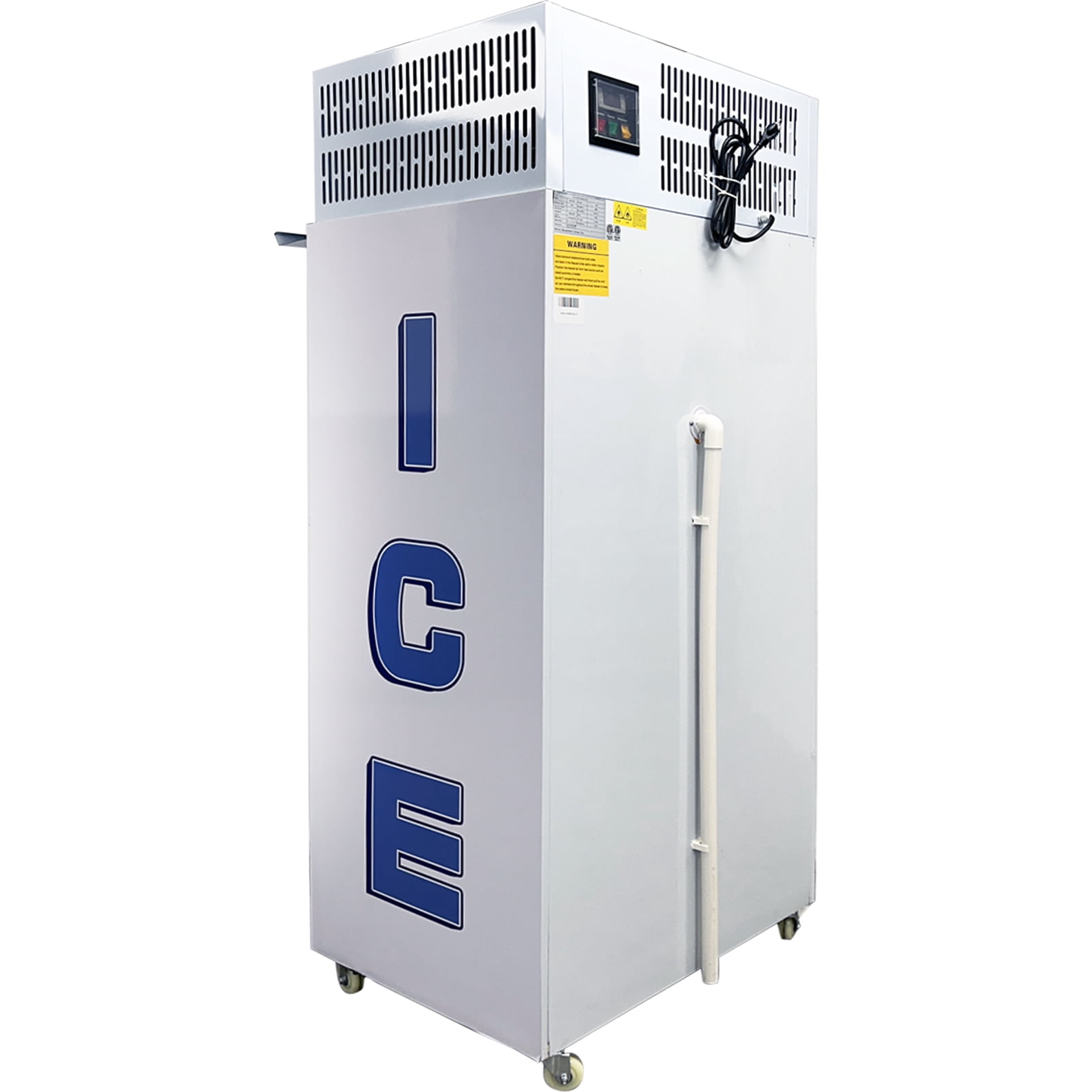 1430lb Commercial Ice Merchandiser Freezer, –32°F Ultra-Low Temp Outdoor Ice Storage, 1-Door Ice Display Freezer, R290 Refrigerant, LED Light, 650L, 110V Ice Storage Cabinet on Wheels