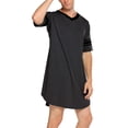 thumbnail image 2 of Ekouaer Pajamas Mens Comfy Nightshirt Big&Tall V Neck Short Sleeve Soft Loose Pajama Sleep Shirt, 2 of 6