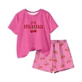 thumbnail image 6 of Auroural Girls Clothes Size 8 Sets Children's Summer Cherry Printing Leisure Round Neck Short Sleeves Top and Shorts Two-Piece Set for Kids, 6 of 7