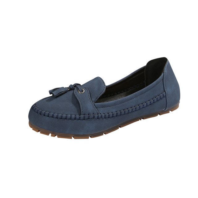 Chaussures Confortables pour Femmes Bleues à Bout Rond avec Petit Talon pour un Style Léger et Amusant en Été
