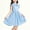 Light Blue, variant on Odeerbi Kids Girls Peter Pan Collar Tank Dress Elastic Waist A-Line Sundress Ruffle Flowy School Uniform Dress