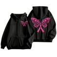 thumbnail image 3 of Breast Cancer Awareness Hoodies for Women 2025 Pink Ribbon Graphic Zip Up Hooded Sweatshirt with Pockets Jackets Coat, 3 of 7