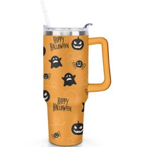 1pc Halloween 40oz Tumbler with Straw & Handle - Insulated Stainless Steel Cup | Holiday Gift for Man Women (Christmas, Valentine's, Birthday)