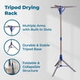 thumbnail image 3 of Honey-Can-Do Collapsible Steel Freestanding Tripod Clothes Drying Rack, Chrome/Blue, 3 of 5