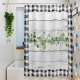 thumbnail image 3 of Green Eucalyptus Leaves Standard Shower Curtain Set, Waterproof Shower Curtains for Bathroom, Vintage Art Farmhouse Wooden Washable Fabric Bath Curtain for Bathtub Decoration with Hooks 72x72 Inches, 3 of 9