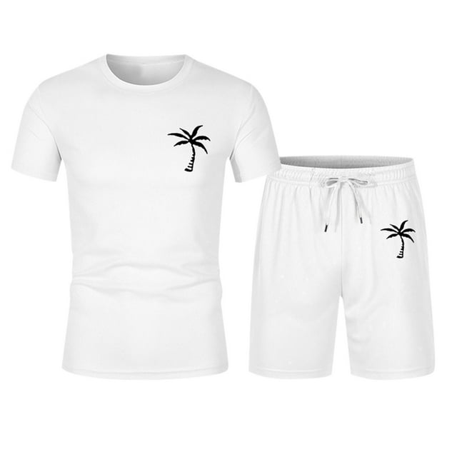SHIXIAOO Survêtement d'Été 2025 pour Homme Grande Taille Manches Courtes Col Rond Ensemble Athlétique Décontracté à Blocs de Couleur Taille à Cordon Ensemble de Survêtement Veste pour Homme Robe Complet Smoking Veste de Smoking Pingouin pour Homme Laine pour Homme