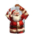 thumbnail image 5 of Mens Christmas Hawaiian Shirt Casual Button Down Shirts Funny Santa Claus Printed Blouse Short Sleeve Pullover Christmas Tree Sweatshirt Xmas Party Holiday Shirt Festive Santa Tops, S-5XL, 5 of 5