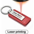 thumbnail image 2 of Personalized Leather Anti-lost Keychain - Double-sided Laser Custom Name ID Stainless Steel Keychain for Men Boyfriend, Brother and Father Gift, Blue, 2 of 6