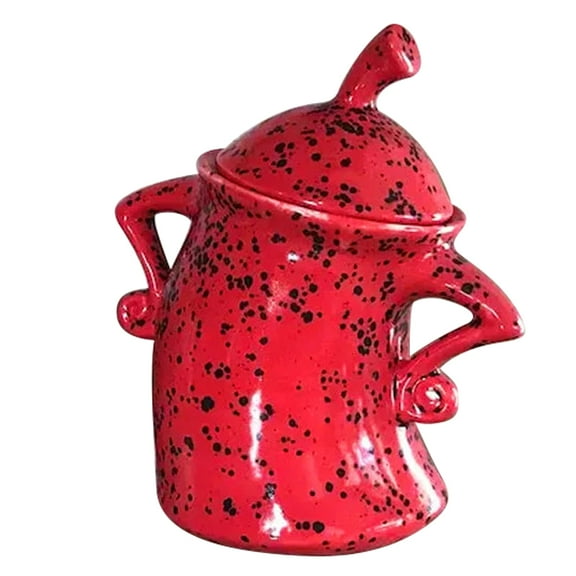 Canister With Attitude, Unique Look And Innovative Pattern Ceramic Food Storage Jar Multi Purpose Drop Jar Combines Attitude Desktop Cup Ornament