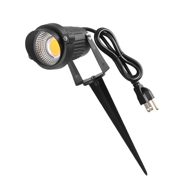 Billuyoard Luz LED COB para jardín, 5W, lámpara de césped con pinchos para exteriores, decoración de paisaje, focos de luz nocturna, focos de Iluminación y accesorios Blanco cálido/Espiga
