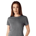 thumbnail image 4 of Gildan Softstyle Taped Neck T-Shirt for Women, Short Sleeve Semi-Fitted Tee, Charcoal, M, 4 of 6