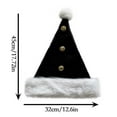 thumbnail image 3 of Plush Jingle Bell Christmas Hat - Festive Family Party Decoration, Soft Comfortable Hat for Adults, Cute Holiday Headwear for Christmas Celebrations, 12.6*17.72in, Black, 3 of 8