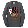 thumbnail image 2 of Wild Bobby, California Republic Cali Bear Pop Culture Mens Long Sleeve Shirt, Heather Black, Large, 2 of 3