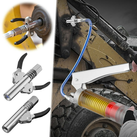 Heavy Duty Grease Injector Nozzle, Lock-On Tip for Grease Couplers, Stainless Steel Grease Gun, No Leak, Strong Lock for Automotive, Machinery Maintenance