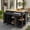 Black, variant on Homy Casa 47" Kitchen Island with Extendable Dining Table, Storage Cabinets, Drawers, Power Outlet, Black