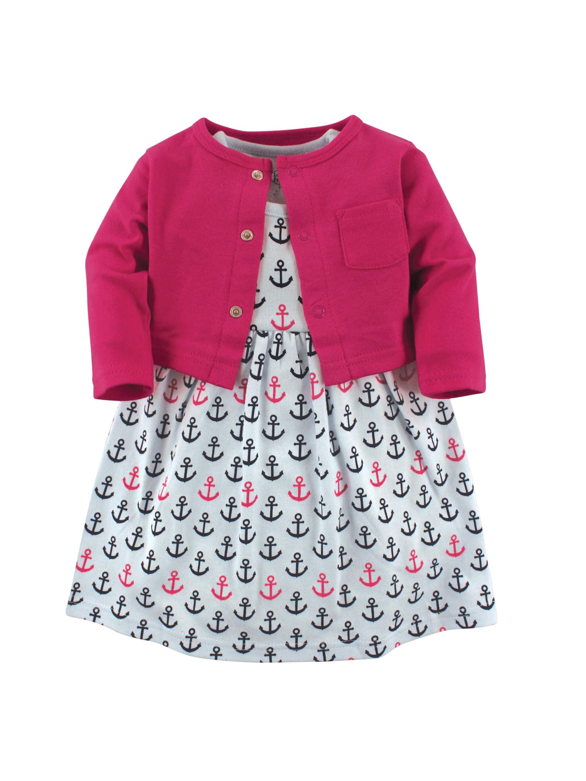 Luvable Friends Baby-Girls Dress and Cardigan Set Casual Dress