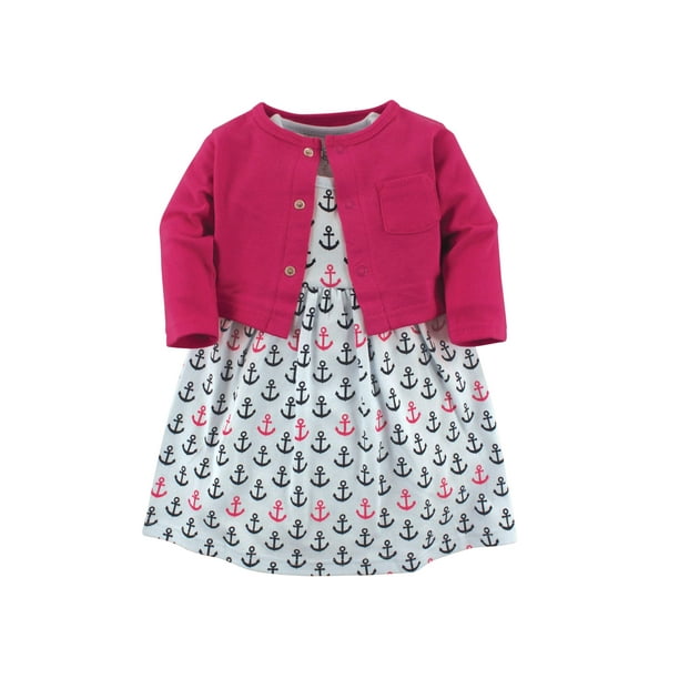 Luvable Friends Luvable Friends Baby Girl Dress & Cardigan, 2pc