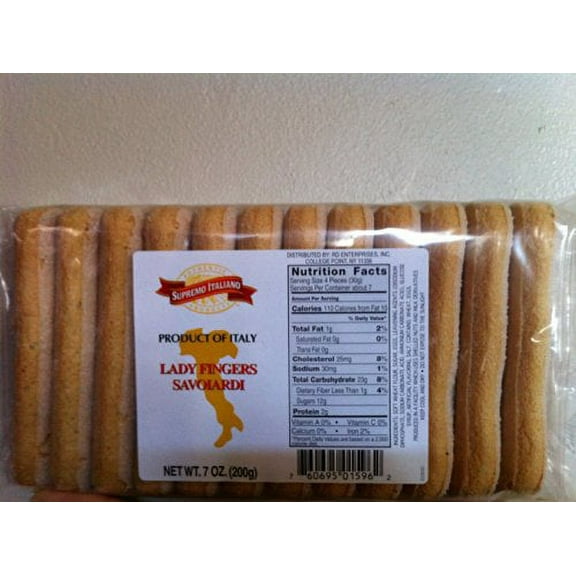 Supremo Italiano (Product of Italy) Savoiardi Ladyfingers Lady Fingers, 7-Ounce Packages (Pack of 2)