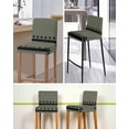 thumbnail image 5 of Sage Green Black Plaid Bar Stool Covers Set of 6, Vintage Star Buffalo Check Rustic Stretch Washable Bar Chair Covers with Backs, Removable Pub Counter Height Chair Cover for Kitchen Dining Room Cafe, 5 of 7