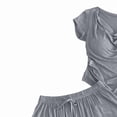 thumbnail image 3 of FRSASU Women's Pajamas 2 Piece Pjs Cozy Short Sleeve Sleepwear Set Summer Pajamas Set Flowy Casual Loose Lounge Sets Gray, 3 of 6