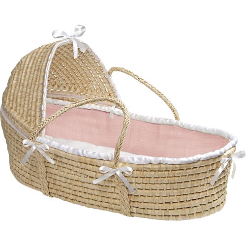 pink waffle moses basket