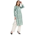 thumbnail image 2 of Bimba Printed Straight Kurti For Women Casual Summer Wear V-Neck W/ Lace Tunic Designer Kurta, 2 of 6