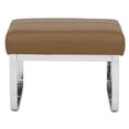 thumbnail image 5 of Studio Designs Home Allure Modern Rectangular Thick 5" Cushions Ottoman In Chrome and Caramel Blended Leather, 5 of 12