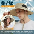 thumbnail image 3 of Women's Gardening Sun Hat Wide Brim Beach Sun Protection Breathable Cotton Summer Sun Hat with Folding Brim/Khaki, 3 of 9