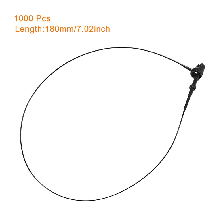 9" 1000 Pc Snap Lock Pin Security Loop Plastic Tag Fastener