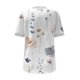 thumbnail image 3 of ICHUANYI Clearance Women Fashion Summer Sexy Fold Printed Regular Women Short Sleeves V Neck Button(White, L) ICHUANYI WER2023080803008, 3 of 4