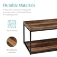 thumbnail image 6 of Best Choice Products 44in 2-Tier Rectangular Tray Top Coffee Table,  Accent Furniture w/ Metal Frame,  Shelf - Brown, 6 of 7