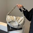 thumbnail image 3 of Bolso cruzado de media luna para mujer Bolso de media luna de nailon con cordón Bolso bandolera simple, 3 of 9