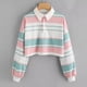 thumbnail image 1 of Puntoco - Sudadera con capucha de manga larga con botón de rayas de color para mujer Puntoco Puntoco-4284, 1 of 6