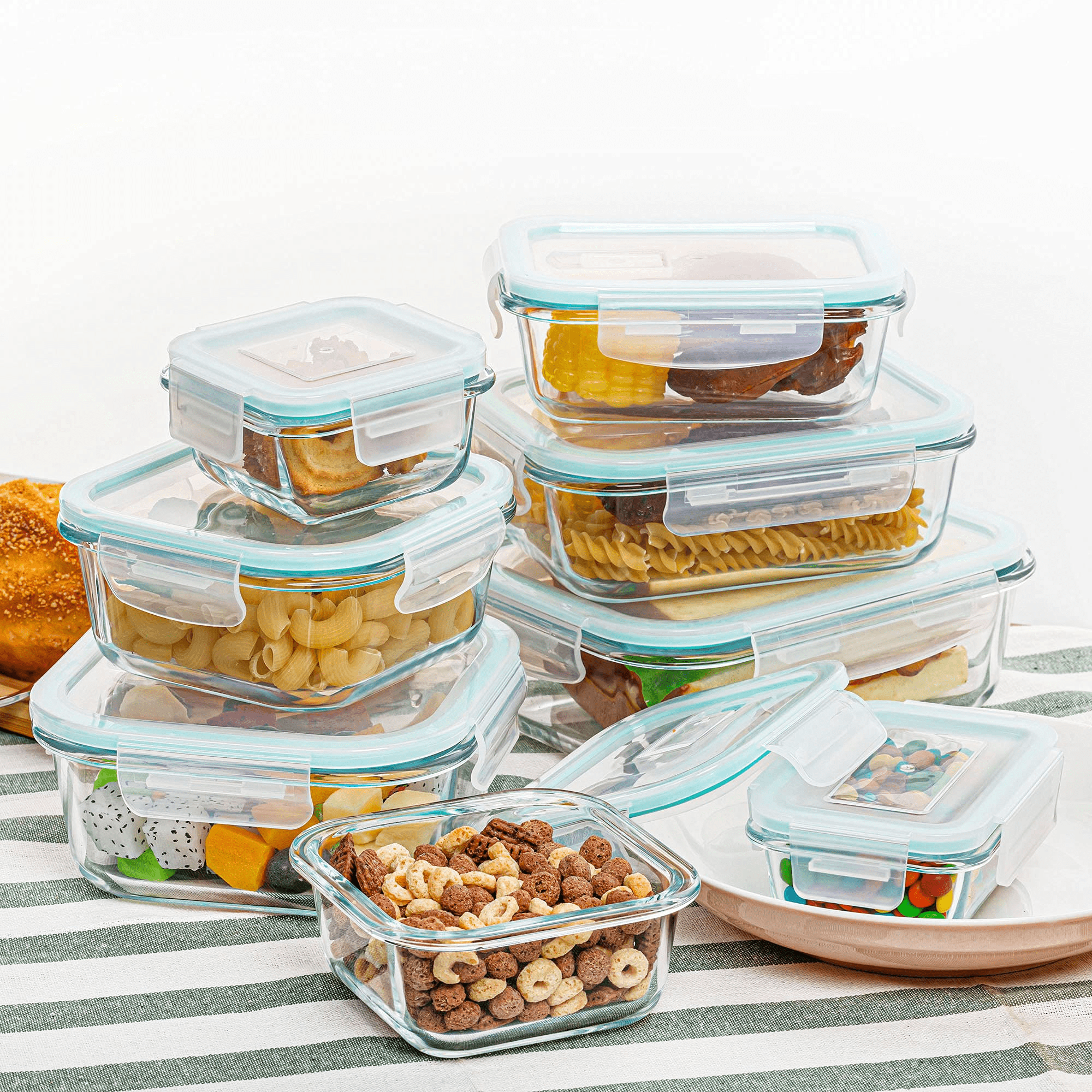 Vtopmart 18Pack Glass Food Storage Containers with Lids, Meal Prep  Containers, Airtight Lunch Containers Bento Boxes with Leak Proof Locking  Lids for