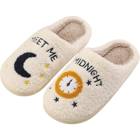 

Meet Me at Midnight Merch Lavender Haze Slippers for Swiftee Warm Fuzzy Slippers Cozy House Slippers for Women Slip-on Slippers