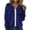 Blue, variant on Lady Jacket Women's Fall Crew Neck Solid Color Jacquard Texture Casual Zip up Short Jacket Zip Casual Jacket White