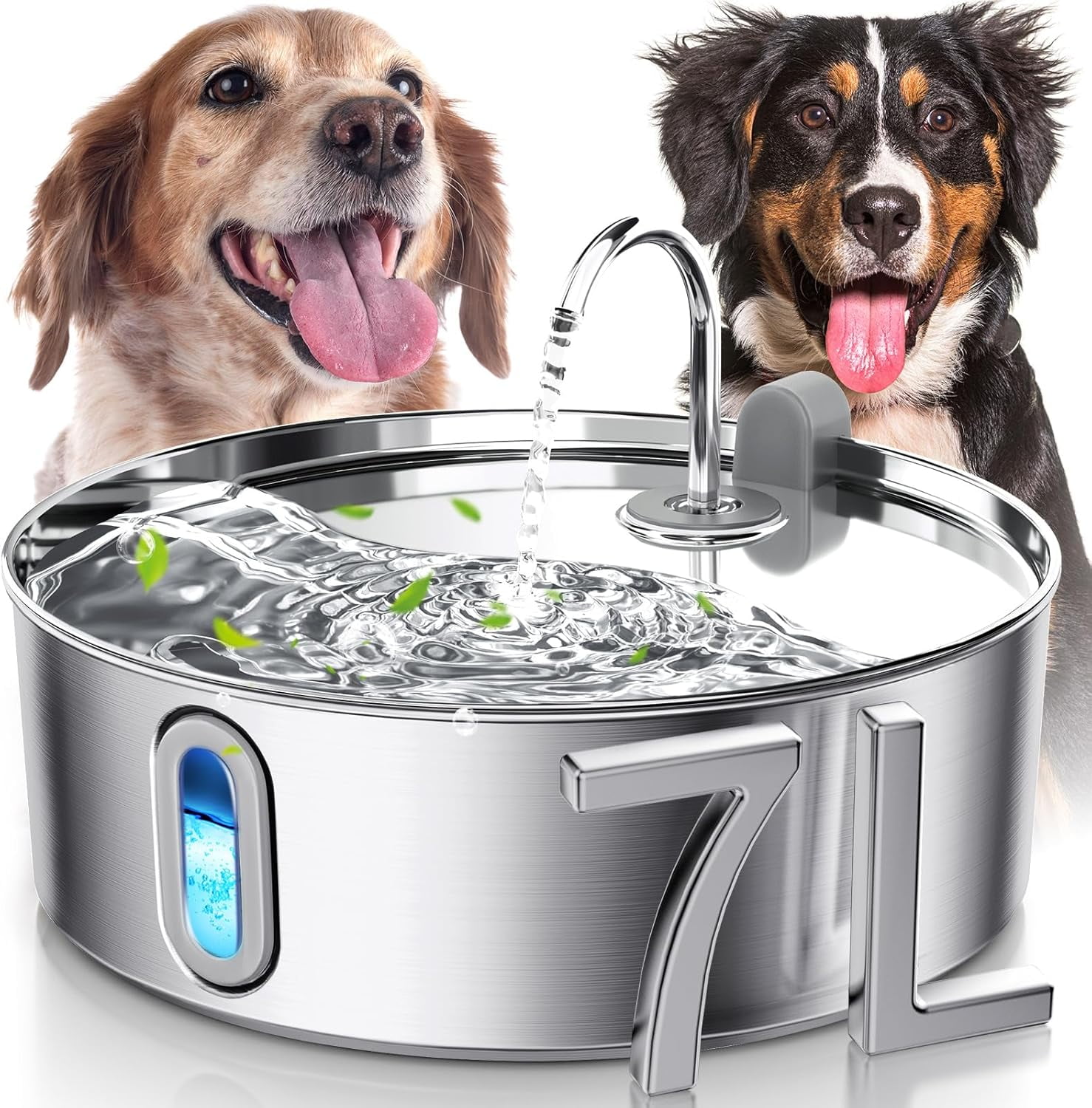 Official 12 Packs Dog Water Filter Replacement and 12 Sponges with 1 Pump Holder for 7L/236oz/1.8Gal Stainless Steel Dog Water Fountain