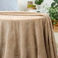 thumbnail image 6 of Unique Bargains 280GSM Flannel Fleece Throw Bed Blanket, 70" x 78", Tan, 6 of 8