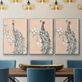 thumbnail image 2 of Peacock in Gold I - Framed Premium Gallery Wrapped Canvas L Frame 3 Piece Set - Ready to Hang, 2 of 9