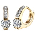 thumbnail image 1 of Aretes Redondos Zirconia1 1Par Aretes Redondos/Zirconia Color Oro Metal., 1 of 2