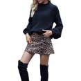 thumbnail image 3 of Womens Turtle-Neck Oversized Sweaters Casual Long Sleeve Pullover Loose Chunky Knit Jumper Black XL, 3 of 10