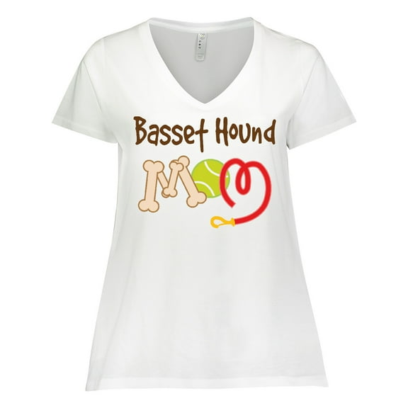 Inktastic Basset Hound Mom Dog Gift Women's Plus Size V-Neck T-Shirt