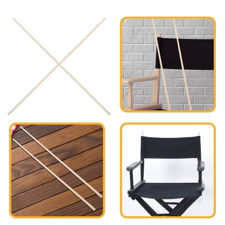 WHAMVOX  2 Pcs Bamboo Rod Sticks Director Chair Replacement Canvas Fabric Seat Ergonomic Beige