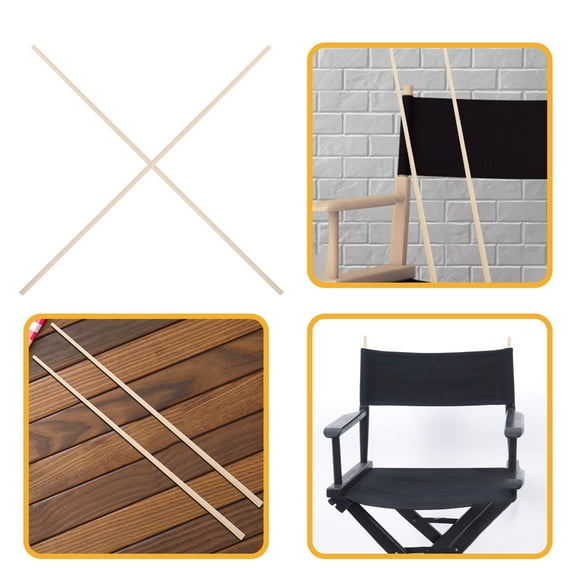 WHAMVOX  2 Pcs Bamboo Rod Sticks Director Chair Replacement Canvas Fabric Seat Ergonomic Beige