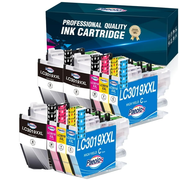 Cartuchos de tinta Paeolos LC3019XXL de repuesto para Brother