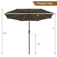 thumbnail image 2 of Gymax 10FT Solar Patio Umbrella 112 LED Lighted Umbrella Outdoor Table Market Umbrella Coffee, 2 of 10