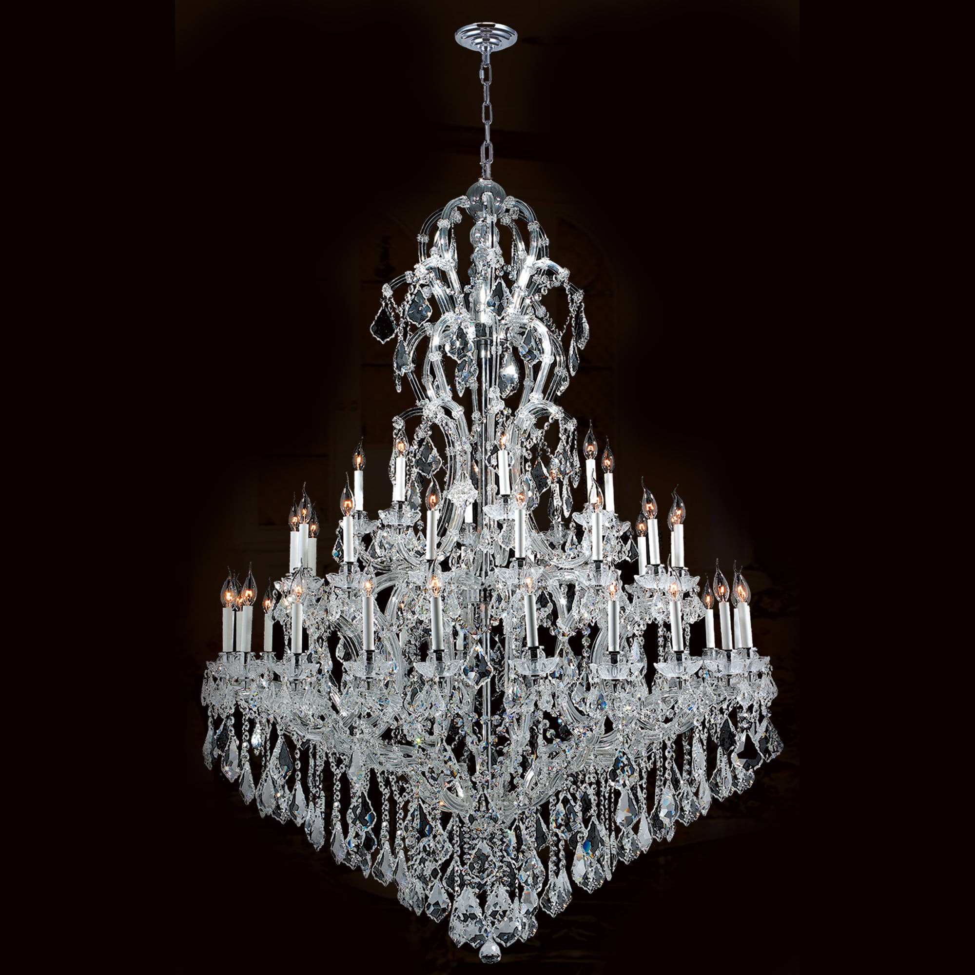 Maria Theresa Collection 48 Light Chrome Finish Crystal Chandelier 52