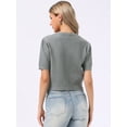thumbnail image 3 of DARING DIVA Women's Short Sleeve Knit Button Down Lightweight Cardigan XS Grey, 3 of 6