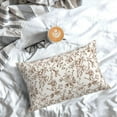 thumbnail image 3 of Brown Floral Pillow Covers 12x20 Set of 2 Brown and Cream Chinoiserie Floral Decorative Throw Pillows Vintage Rustic Toile Flower Pillowcase Outdoor Decor Linen Cushion Covers for Couch Sofa, 3 of 7