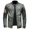 thumbnail image 2 of Blczomt Men's Jacket Full Zip Blue Jean Denim Jacket Casual Vintage Mens Coats Big and Tall M, 2 of 9